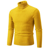 Riolio New Winter Men's Turtleneck Sweater Casual Men's Knitted Sweater Keep Warm Fitness Men Pullovers Tops