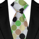 Riolio  Luxury 8CM Mens Necktie Green Color Floral Paisley Ties For Man Groom Jacquard Woven Neck Tie For Business Wedding Party