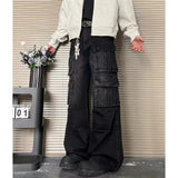 Riolio  Spring and Autumn New Men and Women Trendy Personalized Straight leg Jeans Couple Loose Retro workwear Casual Pants y2k