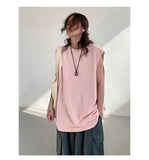 Riolio Summer Men Trendy Casual Streetwear Oversized Sleeveless T-shirt Youth Y2K Hip Hop Cotton Tank Tops Sports Basketball Vest