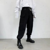 Riolio  Summer Black Personality Design Three-dimensional Pocket Overalls Men All-match Casual Trousers Mens Clothing Pants Hombre Y2K