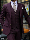 Riolio  High Quality Men's Tuxedo 3 Pieces Jacket Vest Pants Prom Wear Notched Lapel Formal Business Suit Set Interview Office Outfit