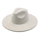 Riolio  European US New 9.5cm Big Brim Suede Top Hat for Women Men Fashion Peach Heart Top Jazz Fedora Hats for Party Wedding Felt Cap