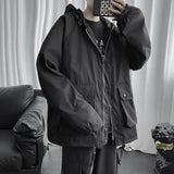 Riolio Fall Winter Thickened Work Jacket Korean Style Trendy Hooded Jacket Men 2025 New Versatile Loose Fashion Top Aesthetic Urban
