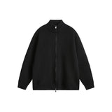 Riolio New Korean Fashion Men Cardigan Jacket Light Luxury Trendy Turtleneck Knit Zip-up Long Sleeve Sweater Coat High Quality Knitwear