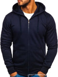Riolio New Fashion Men's Casual Slim Fit Autumn European Size Cardigan Solid Color Zipper Cardigan Hooded Hoodie Coat