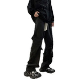 Riolio  Men's Jeans Multi-Pocket Loose Straight-Leg Wide-Leg Spring Autumn New Arrival Long Pants