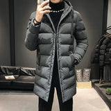 Riolio Male Green Warm Parkas High Quality Men's Long Down Jackets Winter Coats Chaquetas Hooded Casual Winter Parkas Coats Size 4XL