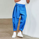 Riolio Men's Baggy Pants Casual Streetwear Belt High Quality Pure Color Joggers Fashion Harem Pants 2023 S-3XL