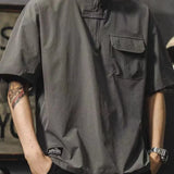 Riolio  Retro Men's Short-sleeved T-shirt Design Niche Hot Ice Silk Polo Shirt Trendy Brand Handsome Work Shirt