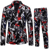 Riolio Men Blazers Suits Cotton Causal Flower Suit Smart Slim Fit Plaid Dress Mens Blazer Masculino Jacket Coat Party Stage 4XL