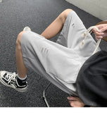 Riolio  High Street Ripped Men Summer Retro Sports Cropped Pants