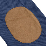 Riolio  Cross-border men's corduroy retro loose casual outdoor long-sleeved patch polo bottoming shirt