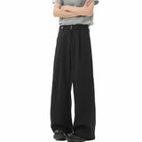 Riolio  Brown Suit Pants Men Fashion Society Mens Dress Pants Korean Loose Wide Leg Pants Mens Office Formal Trousers Plus Size 4XL