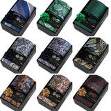 Riolio  Men Necktie Flower Pin Set With Box Luxury Necktie Handkerchief Brooch With Cufflinks Set Gift Box Wedding Men Suits Gravatas
