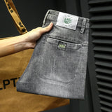 Riolio Y2k  Men Fashion Stylish Brand Denim Pants High Quality Designer Slim Fit All-match Trousers Casual Stretch Pencil Cropped Jeans