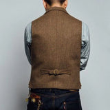 Riolio Vests Men Vintage Slim Classic Smart Casual Woolen Coats Autumn American Style Handsome Mature High Street All-match Fashion New