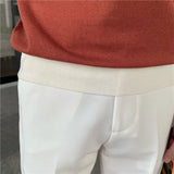 Riolio Summer Lapel Breathable Short Sleeve Temperament Men's Clothing Slim Korean Version Solid Color Trend Knitted POLO Shirt