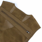 Riolio  Men's Vest Tactical Webbed Gear Coat Summer Photographer Waistcoat Tool Many Pocket Mesh Work Sleeveless Jacket Male