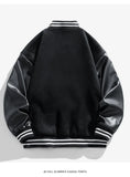 Riolio Bomber Wool Coat Premium Varsity Leather Wool Jacket High Street Jacket Men's Varsity Baseball College Leather Sleeves