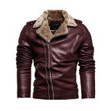 Riolio Autumn and Winter Artificial Leather Fur Integrated Men's Jacket Fashion Casual Lapel Lamb Fleece Motorcycle Thickened Zipper To