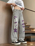 Riolio  Spring and Autumn New Fashion Trendy American Vintage Ripped Straight Leg Jeans Men's Casual Loose Sporty High Quality Jeans