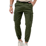 Riolio  Men's Cargo Jogger Pants Multi Pocket Elastic Waist Casual Trousers