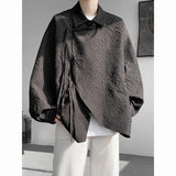 Riolio  Men's Chinese Textured Long-sleeved National Style Shirt Spring Design Boys' Shirts Men's Clothing