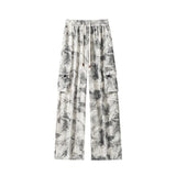 Riolio  Mens Casual Pants Straight Leg Loose Fit Tactical Cargo Joggers Wide Leg Tie Dye Trousers Trendy Fashion Side Pocket pants man