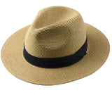 Riolio  New Panama straw hat foldable big head circumference straw z  top  sun protection visor  men's hat