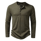 Riolio  Spring Autumn Men Classic Casual Soild Color Shirt Men Fashion Tops Tees Men Slim Fit Long Sleeve Tshirt Tee Shirt