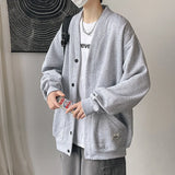 Riolio Korean Sweatshirts Men Fashion Solid Color Style Hoodies Autumn Brand Casual Loose Coat Street Thick Warm Male Cardigans