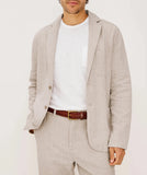 Riolio  Men's Suit 3 Pieces Blazer Pants Bow Collar Linen Fabric Wedding Tuxedos Work Business Formal