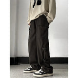 Riolio  American Retro Overalls Men's Spring Autumn Logging Pants Pure Cotton Straight Trousers