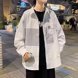 Riolio  Men's Spring and Autumn New Long Sleeve Shirt Men's Top Clothes Rascal and Handsome Casual Inch Coat Trendy and Versatile