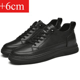 Riolio  Spring Autumn Men's Inner Heightening Shoes Leather Sports Casual Shoes Invisible Height Increasing Shoes Men Sport Elevator 8CM