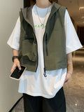 Riolio Retro Japanese Sle Men's ort Thin Svel Vest Multi-ket Workwear Jaet Trendy Functional Summer Outerwear
