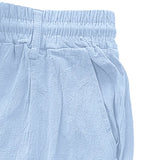 Riolio  Men's High Waist Linen Wide Leg Pants with Button Detail Elastic Drawstring Casual Trousers for Men