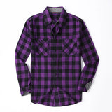 Riolio  English Style Vintage Men Clothing Plaid Shirt Spring Autumn New Harajuku Long Sleeves Streetwear Fashion Business Casual Tops