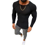 Riolio Sweater Spring Slim Solid Fashion inside Underwear Men Mock Neck Basic T-shirt Blouse Pullover Long Sleeve Top