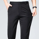 Riolio  Autumn Trousers Men Formal Dress Suit Pants Work Pants Quality Business Casual Pants Straight Black Khaki Navy Blue Long Pants