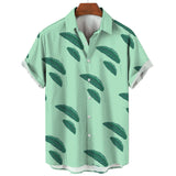 Riolio Floral Shirts Men's Summer Hawaiian Clothing Short Sleeve Tops Loose Holiday Seaside Social Lapel 3D Print Shirt Vintage