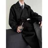 Riolio  New Loose Trench men Long coat Autumn fashion Double-breasted Caslua trench Unique cuff design Korean street windbreaker