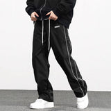 Riolio  Men's New Woven Trousers High Street Trend Retro Casual Cuff Long Pants