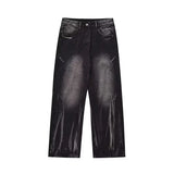 Riolio Men's Gradient Straight Leg Jeans Y2K Vintage Tie-dye Wash Denim Trousers New Black High Street Baggy Jean Pantalones Hombre