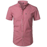Riolio Mens Plaid Shirt Long Sleeves Cotton Casual Slim Fit Shirts Button Up Men Dress Shirts Business Shirt Chemise Camisa Masculino