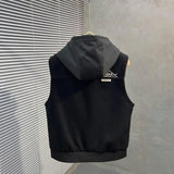 Riolio  Spring Autumn Casual Hooded Vest Men Loose American Retro Workwear Sleeveless Sports Vest Coat