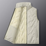 Riolio Men's Ultrasonic Fleece-Lined Cotton Vest Casual Fashion Warm Dad's Style Sheep Fur Vest For Spring Autumn