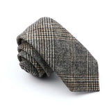 Riolio  Winter Daily Men's Women's 7cm Wool Tie Black Herringbone Brown Stripe Necktie Wedding Party Business Office Gifts Accessories
