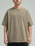 Riolio 11.29oz 320Grams Heavy Cotton Weight Oversized Loose Men T-shirt Solid Color Drop Shoulder Short Sleeve High Quality